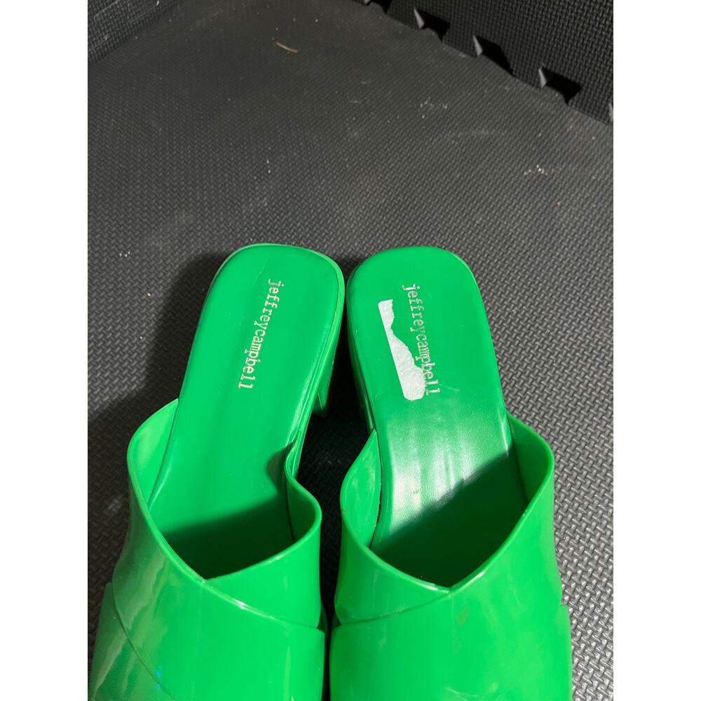 Jeffrey Campbell Bubblegum Mule Green Shiny Sandal Y2K Womens Size 8 Platform - Picture 3 of 8